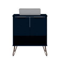 Manhattan Comfort 159GMC4 Rockefeller 26.38 Bathroom Vanity Sink 2.0 with Metal Legs in Tatiana Midnight Blue